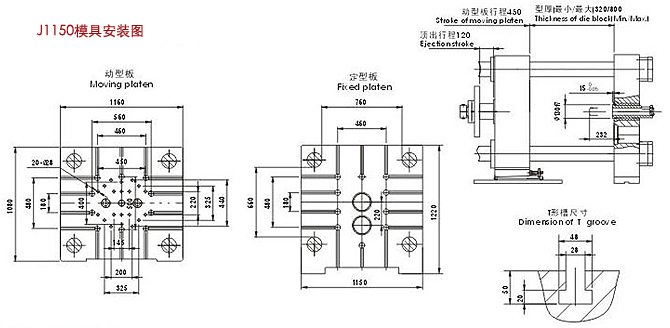 J1150型(500吨)5000千牛卧式冷室压铸机安装图1